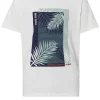 T-shirt męski jasny z nadrukiem 15802-028<Cross Jeans Clearance