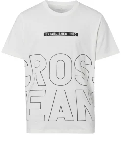 T-shirt męski jasny z nadrukiem 15788-028<Cross Jeans New