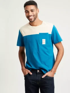 T-shirt męski niebieski 1509-462<Cross Jeans Outlet