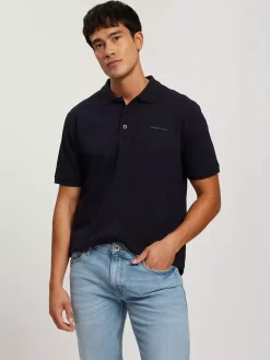 T-shirt męski polo granatowy 16087-001<Cross Jeans New