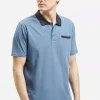 T-shirt męski polo niebieski 16066-005<Cross Jeans Best