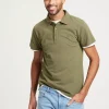 T-shirt męski polo zielony 15937-002<Cross Jeans Online