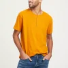 T-shirt męski pomarańczowy 15950-162<Cross Jeans Outlet