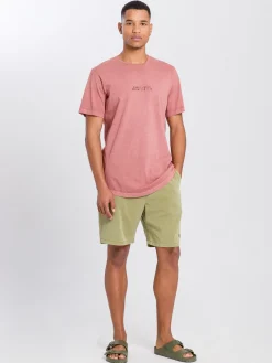 T-shirt męski różowy z nadrukiem 15805-639<Cross Jeans Clearance