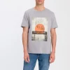 T-shirt męski szary z nadrukiem 15864-113 LIGHT GREY<Cross Jeans New