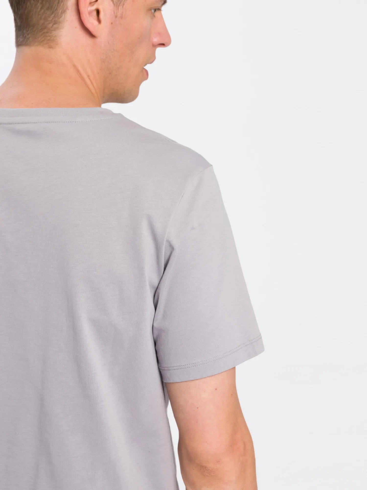T-shirt męski szary z nadrukiem 15864-113 LIGHT GREY<Cross Jeans New