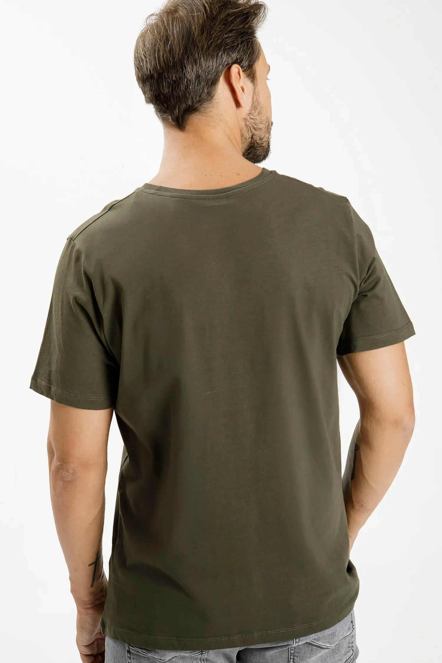 T-shirt męski zielony 15250-002<Cross Jeans Best