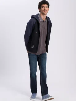 T-shirt polo męski szary 15698-187<Cross Jeans Sale